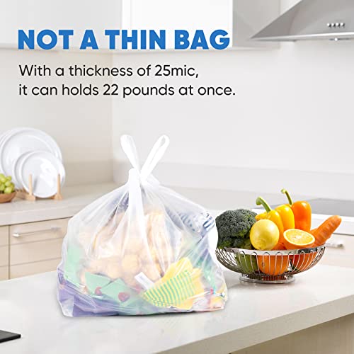 LimonLaviu Plastic Bags - 100Pack (25 mic thickness) (11.5'x 6.5" x 21') with Handles - Small Business & Grocery Bags in Bulk - Heavy Duty, Unscented - size: 100