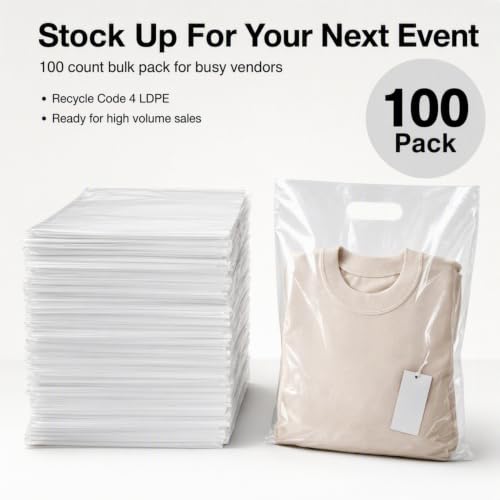 9"x12" Clear Plastic Bags With Handles - 2.25 Mil Extra Thick - 100 Pack - size: 9" x 12"
