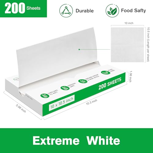 EcoDispose Precut POP UP Deli Paper Sheet, 200 Pack, 10" x 10.5", White - color: White, size: 10“x10.5”
