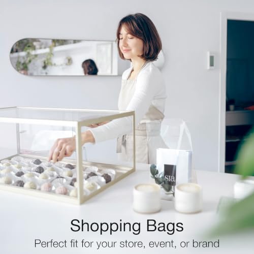 Choice Marts 100 Clear Plastic Bags With Handles 9x12 Merchandise Bags - color: Clear