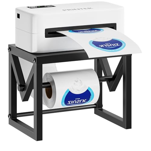 Marbrasse Label Holder for Rolls and Fanfold Labels, Black - color: Black