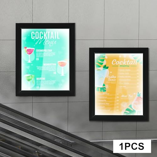 16'' x 20'' LED Poster Frame, Backlit Light Box Sign 18W with Aluminum Frame, Front Open Advertising Light Box for Menu Poster Art Display, Black - color: Black, size: 16" x 20"