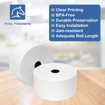 (12 Rolls) 2 5/16" x 400' Thermal Paper Receipt Rolls, Pay At The Pump Gas Station Verifone Rolls for Gas Pump Paper Rolls BPA Free - style: 2 5/16" x 400' Thermal-50Rolls