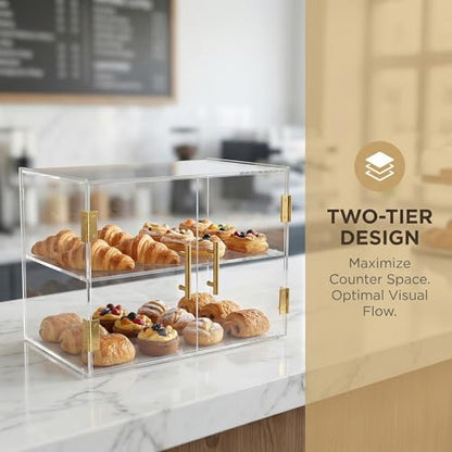 2 Tiers Countertop Bakery Display Case - size: 2 Tiers