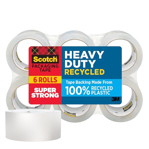 Scotch Heavy Duty Recycled Packing Tape, 1.88 in x 54.6 yd, 6 Rolls