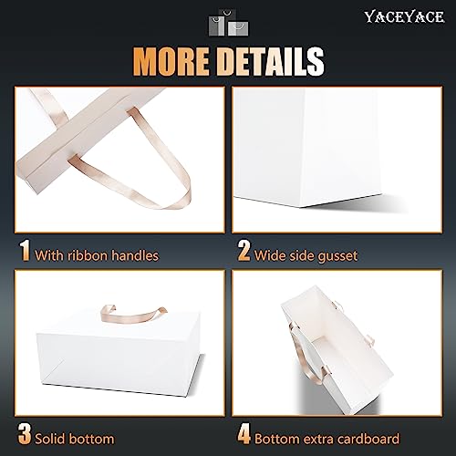White Gift Bags Large Size, 20Pcs 12.5"x4.5"x11" Large Gift Bags - color: White, size: 12.5 x 4.5 x 11 Inch