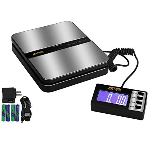 Acteck 150LB x 0.1 OZ Extended Display Digital Shipping Postal Scale with AC Adapter - size: 150LB Stainless Steel/Extended Display