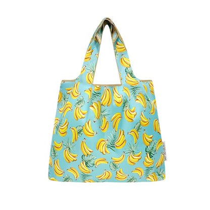 allydrew Medium Foldable Tote Nylon Reusable Grocery Bag (Set of 2) - color: Bananas