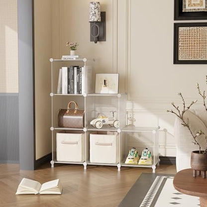 AWTATOS Cube Storage Organizer, Closet Organizers, 6 Cube Shelf, Clear - color: Translucent Twill