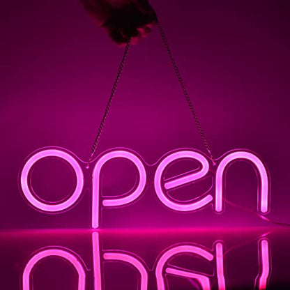 LED Open Sign,16x6 inch Open Signs for Business with Open Close Sign(Pink) - color: Pink
