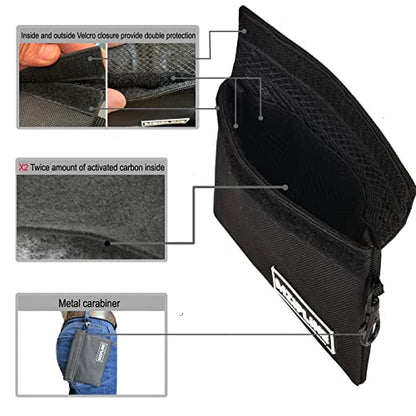 Anti-odour Waterproof Stash Bag - Scent Proof Pouch With Combination Lock for Eliminating Trapping Stink & Smelly Discreet Accessories - color: Mini Black