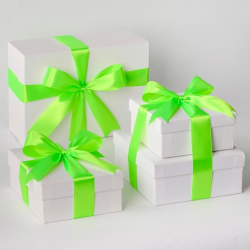 Mauproy Lime Green Satin Ribbon, 1-1/2 Inch, 50 Yards - color: Lime Green
