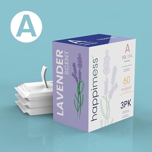 happimess 20-Count Lavender 8 Gal Drawstring Trash Bags, White, Pack of 2 - color: White (Lavender Scented), size: 40 Count (Pack of 1)