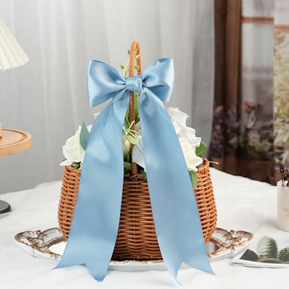 Dusty Blue Double-Faced Satin Ribbon, 3 Inch x 10 Yards - color: Dusty Blue