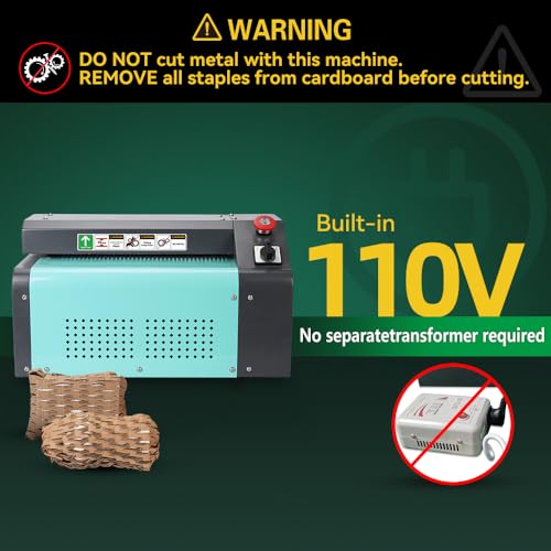 Recyclable Cardboard Cutting Shredder Built-in Transformer Corrugated Box Expansion Cutting Machine for Honeycomb Packing Paper Maker Recyclable Packaging Bubble Wrap (550mm) - size: 550mm