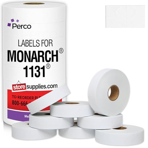 Pricing Labels for Monarch 1131 White - 20,000 Labels w/ 8 Rolls Value Pack, 1 Sleeve - Made in USA - color: White, size: 1 Sleeve
