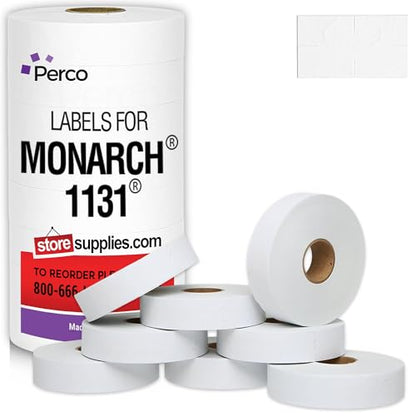 Pricing Labels for Monarch 1131 White - 20,000 Labels w/ 8 Rolls Value Pack, 1 Sleeve - Made in USA - color: White, size: 1 Sleeve