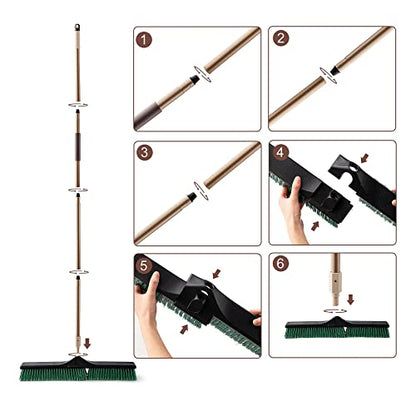 Eyliden Heavy Duty Push Broom 24" with 66" Long Handle
