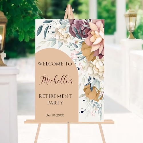 Personalized Retirement Celebration Welcome Sign, Rustic Retirement Luncheon Welcome Sign, RetiRement Celebration Party Signs, RetiRement Décor #11 - color: #Version 11