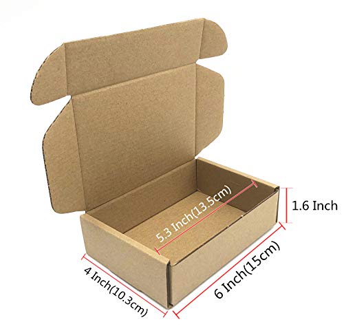 Small Shipping Boxes 6x4x1.6 Inch Corrugated Cardboard Packaging Box 50Pack - size: 6x4x1.6 Inch/50pcs
