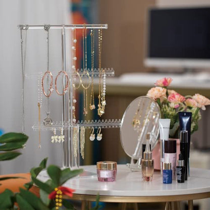 Jewelry Stand, Solid Acrylic Necklace Holder, 3-Tier Jewelry Organizer - size: 3-Tier