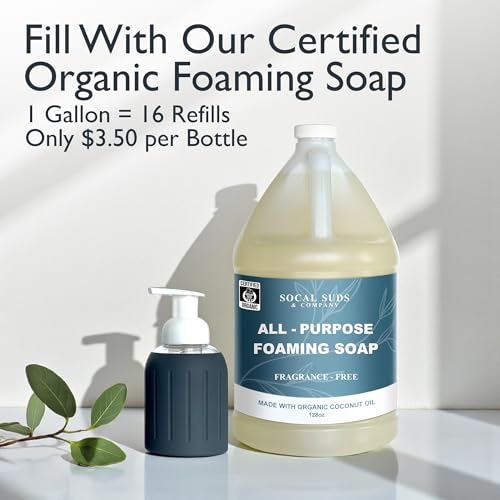 Foaming Glass Hand Soap Dispenser Pump Charcoal 8oz - color: Charcoal