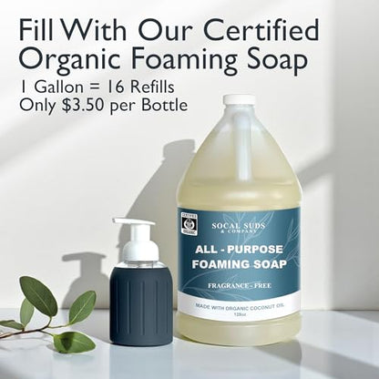 Foaming Glass Hand Soap Dispenser Pump Charcoal 8oz - color: Charcoal