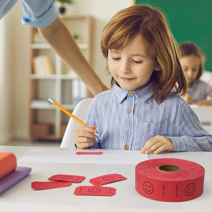 LLIKED 500 Raffle Tickets 1x2inch Smile Red Single Roll for Events - color: Red, size: 1"x2"