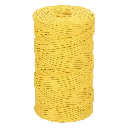MECCANIXITY Raffia Ribbon 98 Yard Natural Paper String 2mm Wide Yellow - color: Yellow