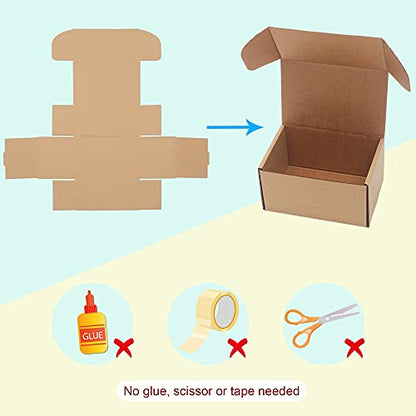 10 Pack Small Shipping Boxes 6x4x3'' Corrugated Small Cardboard Boxes for Shipping, Recyclable Packaging Boxes for Business, Mailer, Gift Packing, Crafts Packing, Jewelry Box, Brown - size: 6 x 4 x 3 inches 10 pack
