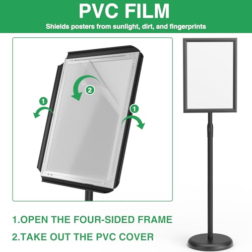 GUOHONG 2Pack Sign Stand 8.5x11 Inch, Adjustable Floor Standing Sign Holder