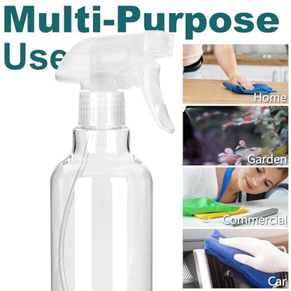 Plastic Spray Bottles, 16.9oz/2Pack,Adjustable Spray Bottles for Cleaning, Empty Spray Bottle For Hair, Plants, Pet, Vinegar, Cooking,Cleaning Solutions (2)