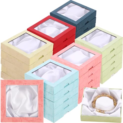 Yeaqee 48 Pcs Jewelry Gift Boxes Bulk, 3.5 in Square Cardboard