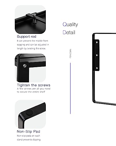 Nxconsu Cabinet Shelf Riser, Adjustable Cabinet Organizer, 8.6" Deep Black - color: Black, size: 8.6’’D * 13.8-24.8’’W * 9.7’’H