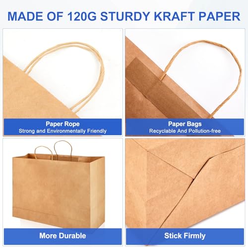 Maitys 30 Pcs 22x16x6 Inch Brown Extra Large Paper Gifts Bags with Handles - color: Brown 1, size: 22x16x6 Inch