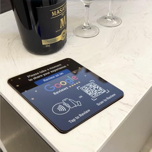 NFC Tap Google Review Acrylic Plate, Black, Large 4.7", 1-PLATE - color: Black, size: 4.72" - 1 PLATE