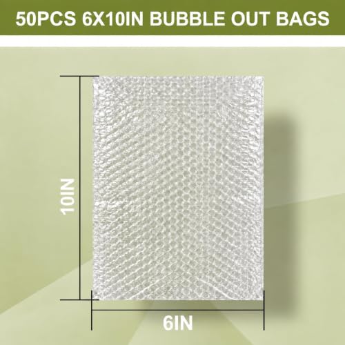 50PCS 6x10"Bubble Pouches,Shockproof Cushioning Protection - size: 50PCS-6x10Inches