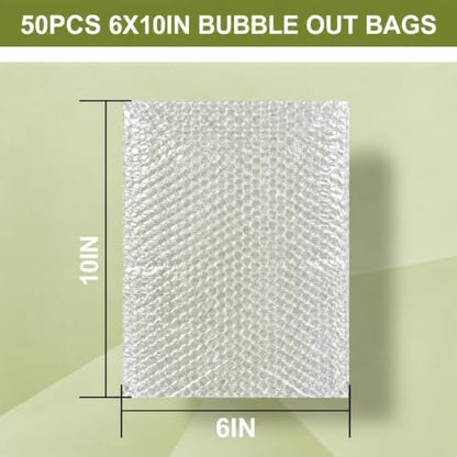 50PCS 6x10"Bubble Pouches,Shockproof Cushioning Protection - size: 50PCS-6x10Inches