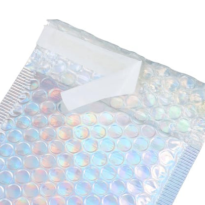 100 PCS 5 x 6 Inch Metallic Bubble Mailers, Silver Padded Mailing Envelopes, Practical Self Seal Aluminum Film Shipping Envelopes for Packing, Mailing - color: Silver