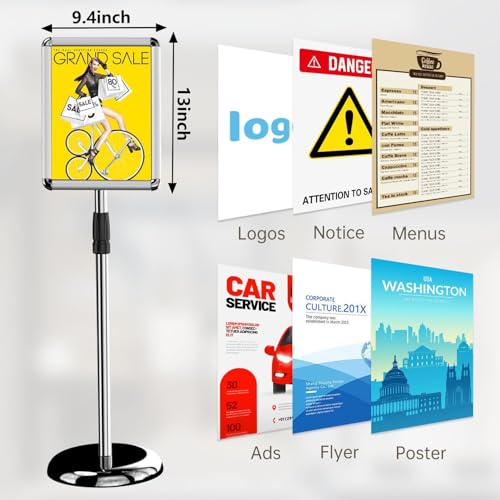 Sign Holder, 8.5x11 Sign Stand for Display 6-Pack Silver - color: Bright Silver, size: 8.5*11 6-Pack