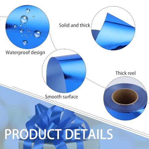 Shiny Waterproof Ribbon,Curling Ribbon for Gifts Package Wrapping,Crafting. (Blue, 8inch x 25yards) - color: Blue, size: 8inch x 25yards