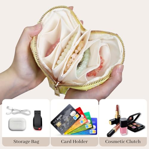 Stratalife Small Travel Jewelry Case, Qulited Storgae Pouch - color: Quilted Yellow