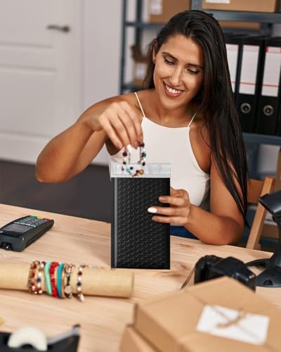 GSSUSA 100 Pack Bubble Mailers 6x10 Inches Black Shipping Bags Self Seal - color: Black, size: 6x10 100pc