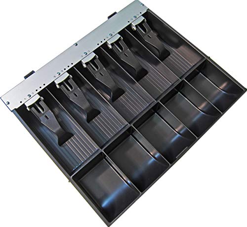 APG Vasario Series Cash Drawer Replacement Tray | Plastic Molded Till for Cash Register| 5 Bill/ 5 Coin Compartments | 14.2" x 2.35" x 12.05" | VPK-15B-2A-BX - style: VPK-15B-2A-BX
