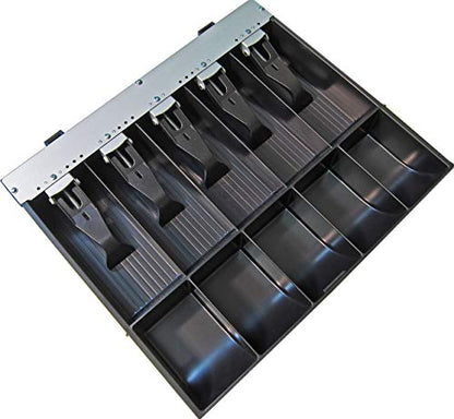 APG Vasario Series Cash Drawer Replacement Tray | Plastic Molded Till for Cash Register| 5 Bill/ 5 Coin Compartments | 14.2" x 2.35" x 12.05" | VPK-15B-2A-BX - style: VPK-15B-2A-BX