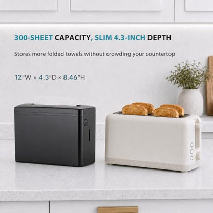 Multifold Paper Towel Dispenser Countertop Black Wide Design Large Capacity - color: D-34 Black