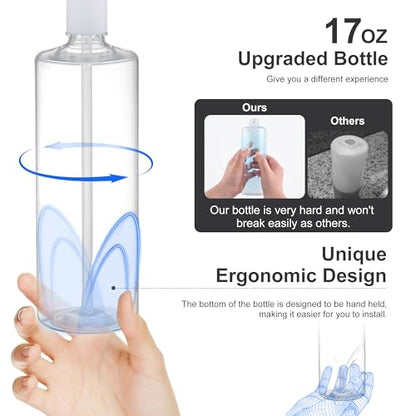 GAGALIFE Kitchen Sink Soap Dispenser with 17 Ounce Large Bottle, G080B - color: Matte Black, size: with Bottle