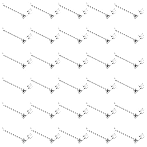 40Pcs Slatwall Panel Hooks Bulk Set, Metal Pegboard Organizer Slat Wall Hanging Display Hanger Hooks for Gridwall Garage Shop Retail (6 Inches/15 CM) - size: 6 Inches/15 CM