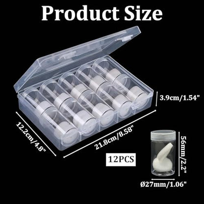 12 Pcs Round Coin Tubes with Storage Box