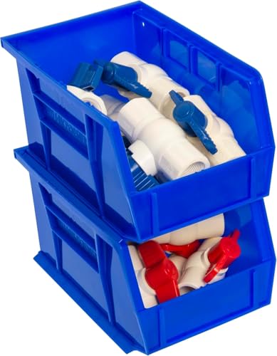 Akro-Mils 30237 AkroBins Plastic Storage Bins, 9"x6"x5", Blue, 12-Pack - color: Blue